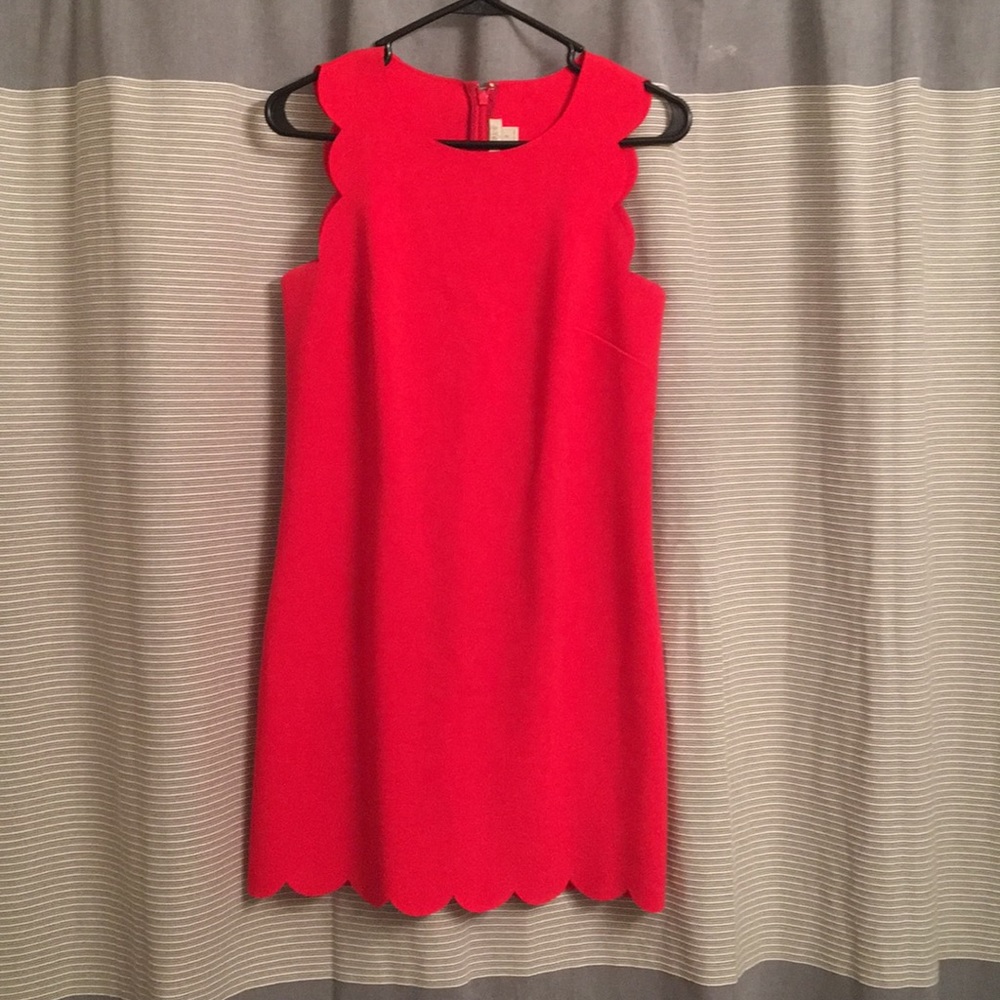 J Crew Scallop Edge Shift Dress